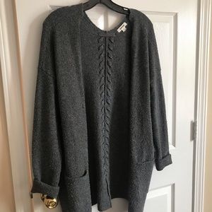 Comfy Grey Cardigan With Side Pockets